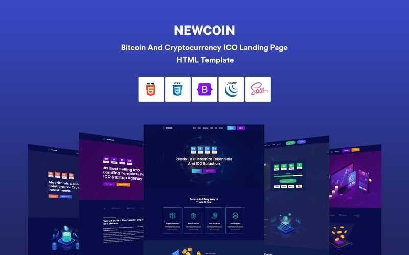 Newcoin - Bitcoin And Cryptocurrency ICO HTML Template