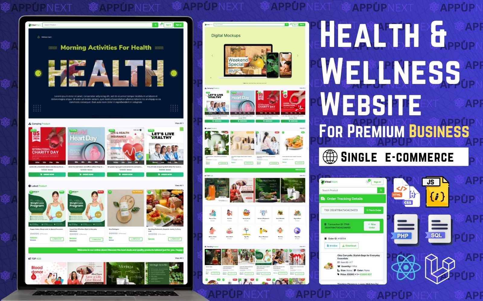 VitalMart: Fully Dynamic Health & Wellness Marketplace Built with React, PHP & Laravel