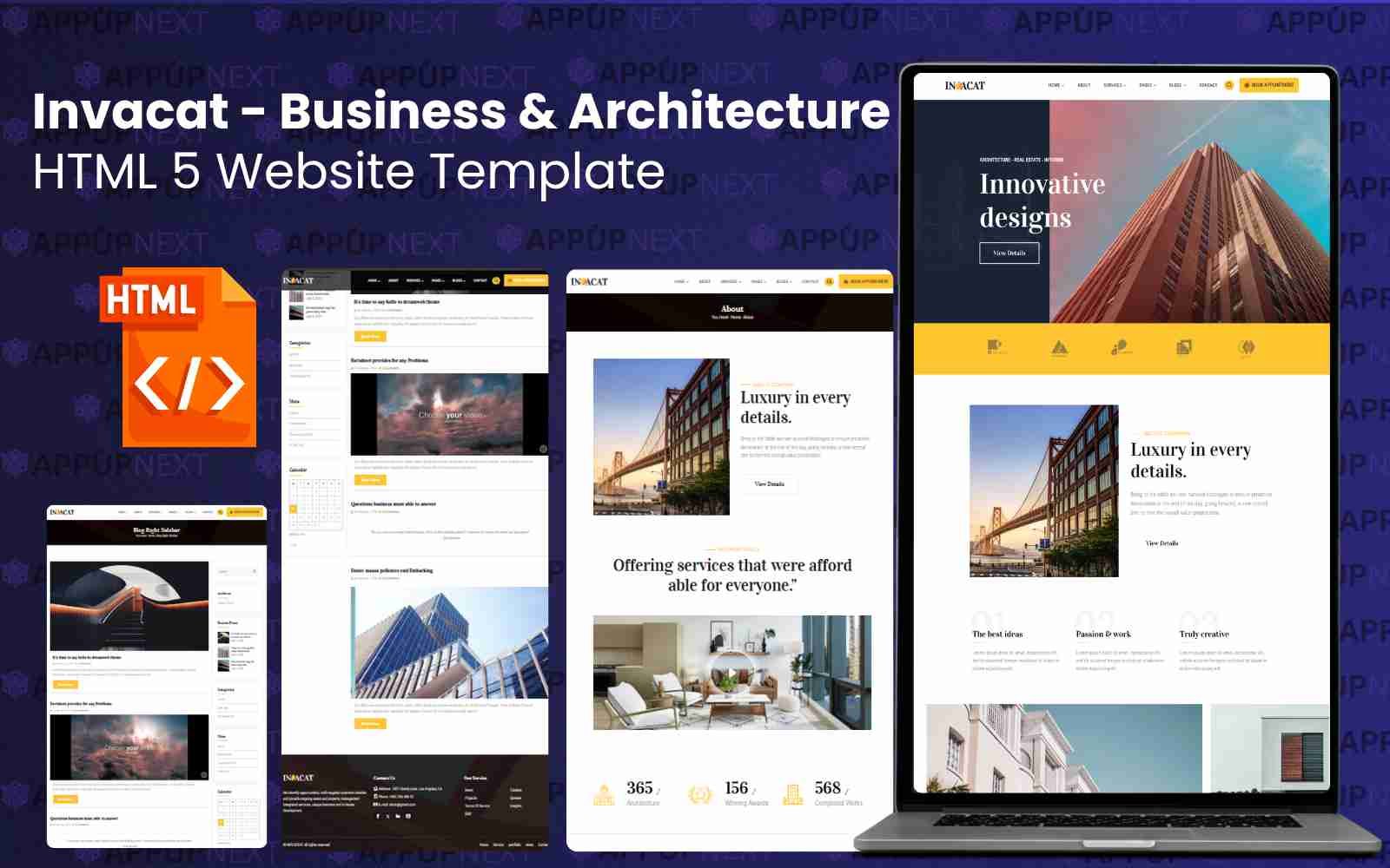 Invacat - Business & Architecture HTML 5 Website Template
