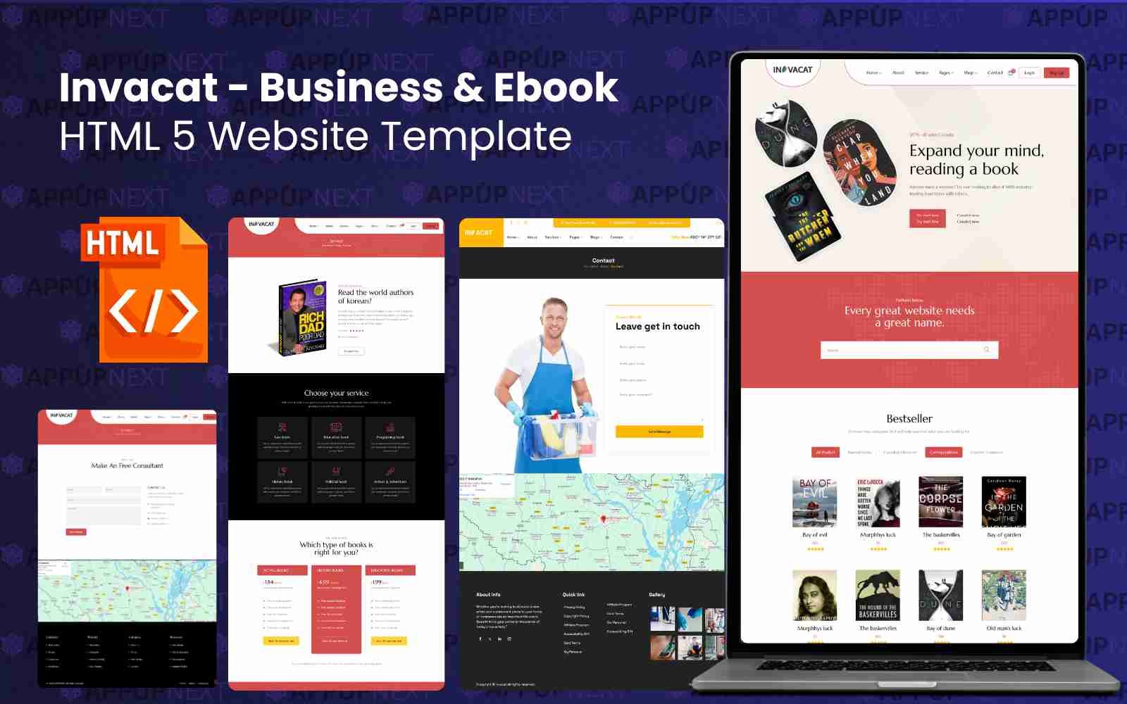 Invacat - Business & Ebook HTML 5 Website Template
