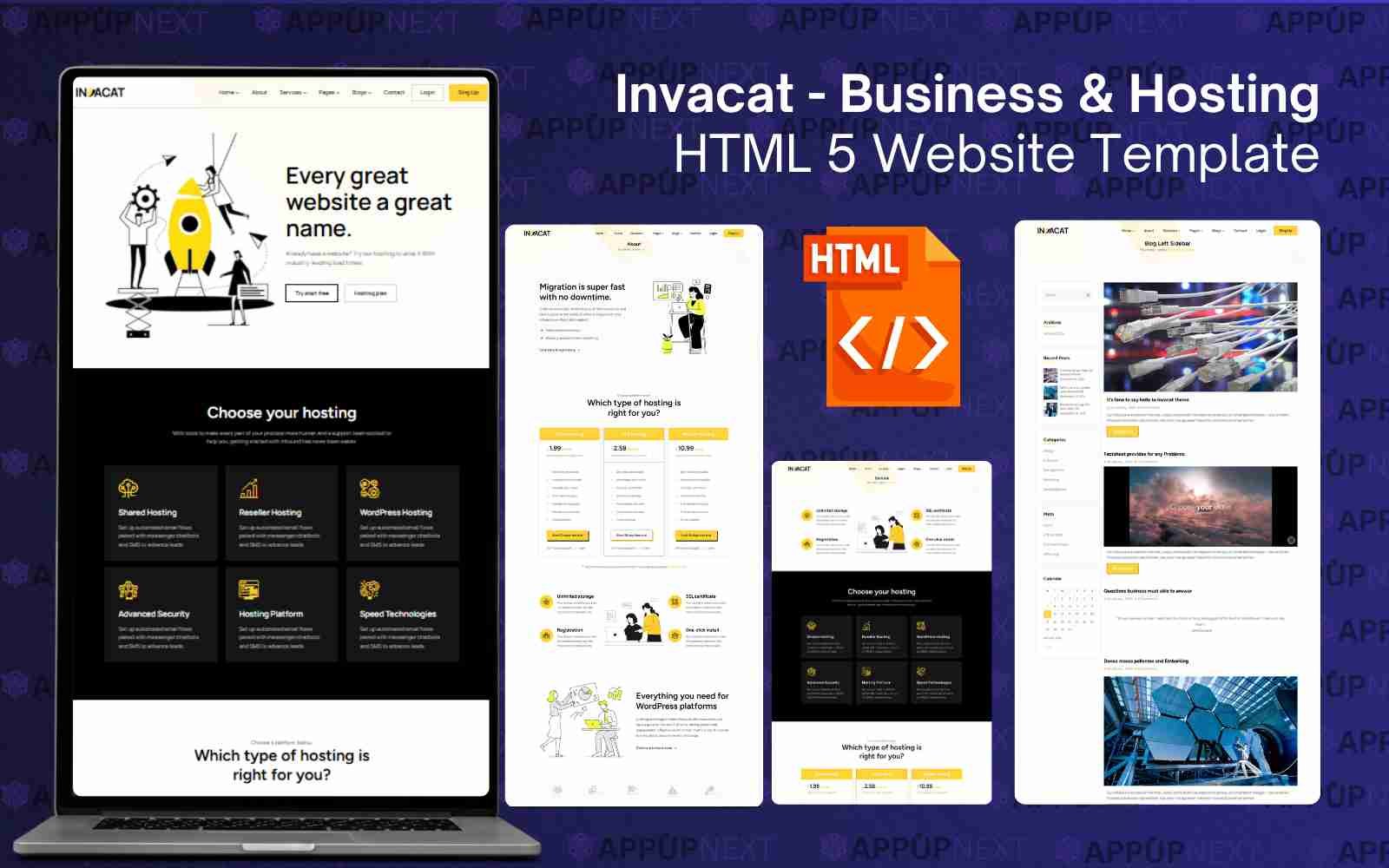 Invacat - Business & Hosting HTML 5 Website Template